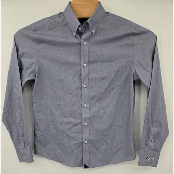 Untuckit Cadetto WF Shirt Mens M Wrinkle Free Blue Button Down Long Sleeve Dress - Picture 2 of 8